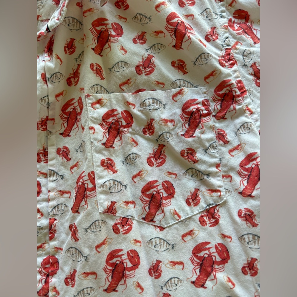 Lobster Print Button-Up Shirt. SUNRISE KINGDOM. Size M/ Made in India - Picture 8 of 8